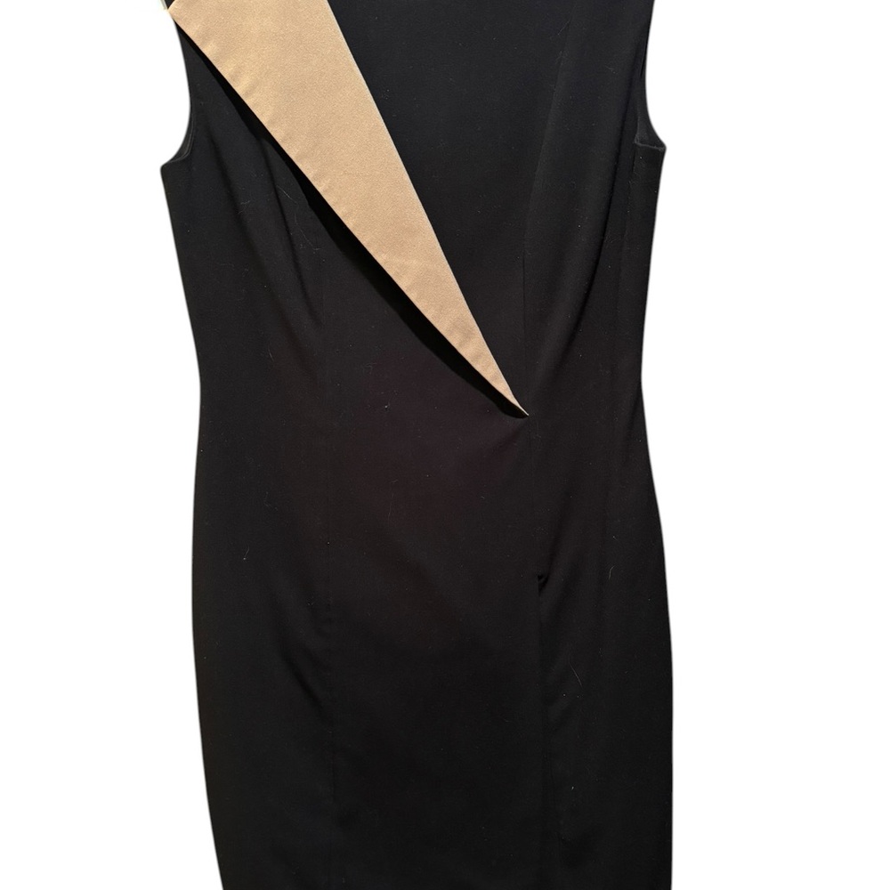 Calvin Klein Black Midi Dress with Beige Accent - Picture 2 of 9